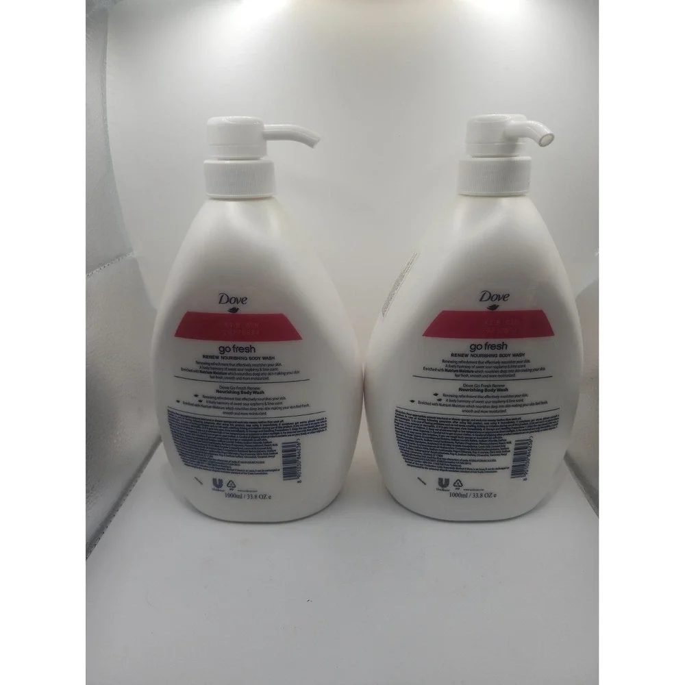 Dove Go Fresh Raspberry & Lime Scent Nourishing Body Wash, 27.05 oz (Pack of 2)
